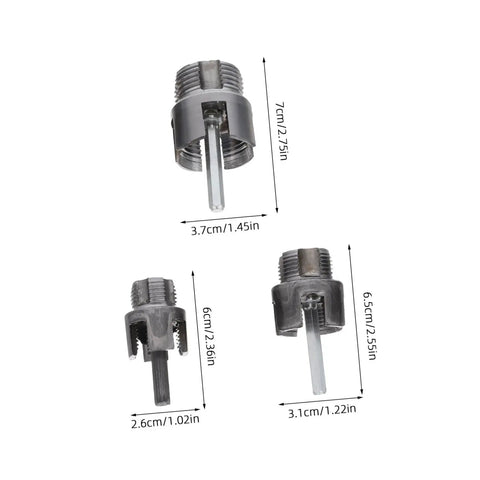 Ciieeo 3 Piece Pipe Threader Kit For Pvc Plumbing, Electric Drill Compatible Threading Tool with interchangeable die heads.