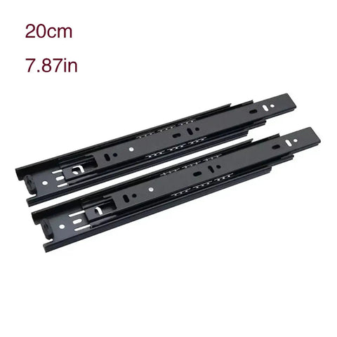 Heavy Duty Ball Bearing Undermount Drawer Slides For Slick Smooth Cabinet Glide And No Sweat Install, 20cm black runners