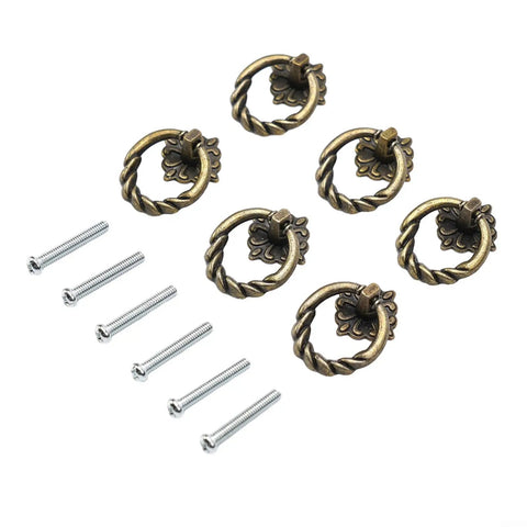 Dope Retro Vintage Cabinet Knob For Drawers And Doors Zinc Alloy Ring Pull Handle With Screws Included on white background