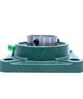 2 Inch Bore Pillow Block Bearings Set Of 2 With Square Flange Cast Iron Housing And Chrome Steel Ball Bearings, front view