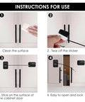 Step-by-step guide for 2 Pack Safety Fridge And Freezer Locks With Password Unlocking, Self Adhesive Childproof Cabinet Locks, no drilling.