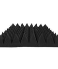 Top Shelf 2X12X12 Inch Pyramid Acoustic Foam Panels 12 Pack high density black sound proofing tiles in a stacked arrangement.