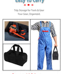Heavy Duty Manual Lever Chain Hoist With 1.6 Ton Capacity Comes With Storage Bag For Garage, Workshop, And Construction Lifting 5ft Hand Chain Block Hoist shown with tools and gear in a black polyester bag