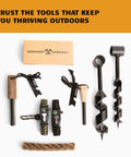 Waxed Jute Tinder Rope Fire Starter Kit Weather Resistant Kindling For Campfires Grab And Go Stoves And Fire Pits Waterproof Emergency Fire Kit 2 Pack With Bellow For Quick Ignition Spark components on display