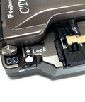 Close-up of CT 60 Fiber Optic Cutter With Auto Bluetooth Connection For Field Use showing lock mechanism and link button.