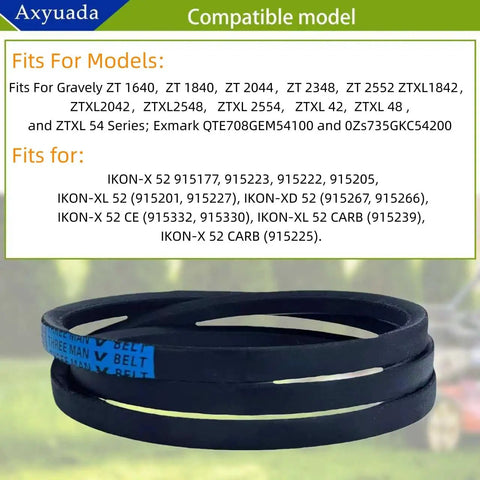 Beefed Up Deck Belt Half Inch By 145 Inch Replacement For Ikon X 52 Ikon XL 52 Ikon XD 52 And ZTXL ZT Series Mowers