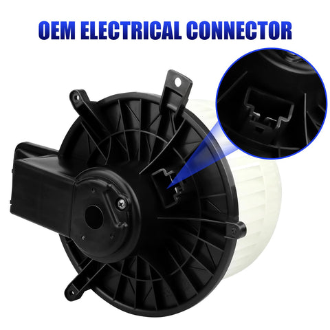 Heater Blower Motor With Fan That Fits Dodge Grand Caravan Jeep Grand Cherokee Chrysler Town And Country Durango 2008 2020 showing OEM electrical connector.