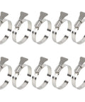 10 Pack Stainless Steel Hose Clamps 2 To 3 Inches Adjustable Worm Gear Thumb Screw Key Type in a grid pattern