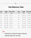 Size reference table for Foil Metal Fencing Jacket For Adults And Kids High Strength Metal Clothing, sizes 30 to 56.