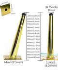 Golden Metal Sofa Legs Set 4 Beefy Adjustable Cone Furniture Feet for Sofas Coffee Tables TV Cabinets Beds Dining Desks