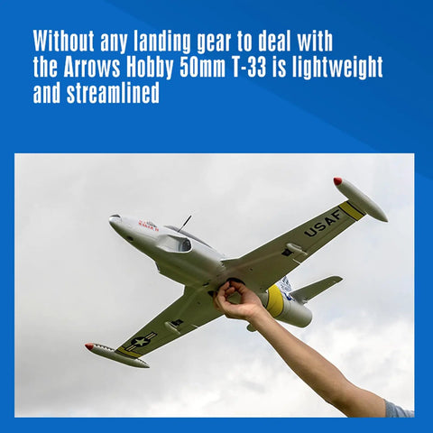 RC Jet Plane For Hobbyists 50mm T 33 EDF With Vector Flight Stabilization System PNP No Battery No Charger No Radio Yellow Color in hand