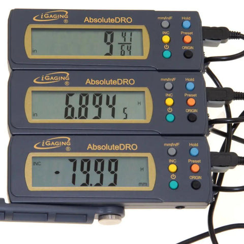Hella Accurate 6 Inch Absolute Digital Readout DRO With Hardened Stainless Steel Scale And Remote Receiver Plug And Play Stackable Design Supports Inch Metric Fractions On Giant Easy To Read LCD Screen