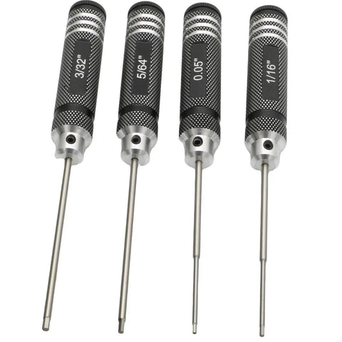 Four Piece Hex Key Screwdriver Set With Straight Handle Allen Wrenches For Hobby RC Drones And Model Aircraft Maintenance