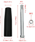 Revolving Hand Knob M10 Thread Handle For Lathe Milling Table Saw Tailstock And Woodworking Machinery Built Tough Plastic Housing With Metal Nut Smooth Finish Precise M10 Grip For Marine Trailer Jacks And Mechanical Parts featuring parts with detailed measurements.