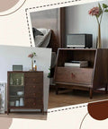 Mushroom Shape Walnut Wood Drawer Handles 10Pcs Coconut Brown Single Hole Wooden Cabinet Knobs on modern cabinets