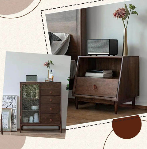 Mushroom Shape Walnut Wood Drawer Handles 10Pcs Coconut Brown Single Hole Wooden Cabinet Knobs on modern cabinets