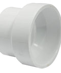 PVC DWV Reducing Coupling 2 X 1-1/2-Inch White For Drain And Vent Lines, Injection Molded Non-Toxic PVC Fitting, Durable Plumbing Connector