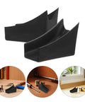 Black U Shaped Chair Foot Pads With Screws Non Slip Rectangle Chair Leg Covers Plastic Furniture Feet Protectors with Rubber Pads