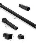 Black 1 Pack Flexible Rain Gutter Downspout Extension Extender From 21 To 68 Inches Heavy Duty PE Material Extendable Downspout Connector
