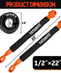 Product dimensions of Soft Shackles Recovery Kit With Half Inch By Twenty Two Inch Tow Shackle And Snatch Ring 56000 Lbs Capacity