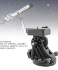 Close-up of Latitude Base Mount for Star Adventurer Wedge Base Aluminum Alloy Adjustable Tripod Seat, black with dual knobs