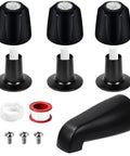 Matte Black 3 Piece Shower Knob And Tub Spout Kit For Tub Shower Faucets With Hot Cold Diverter Handles shown with accessories