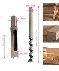 Top Shelf 3/4 Inch Woodworking Mortising Chisel Built Different For Killer Square Holes Sharpened High Speed Steel Power Tool Bit next to wood samples.