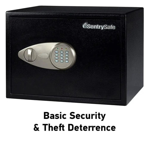 Home Safe With Shelf And Digital Keypad Large Safe For Laptop Documents Cash And Jewelry Bolt Down Ready Pre Drilled For Easy Mount Fits On Shelf For Home Or Office Security, SentrySafe model.