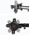 Dang Sturdy Six Monitor Desk Mount With Full Articulating Arms And Vesa Compatibility For 15 To 27 Inch Screens showing 360-degree adjustment feature.