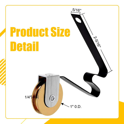 4 Piece Sliding Screen Door Roller Kit With 1 Inch Steel Ball Bearings showing detailed product measurements.