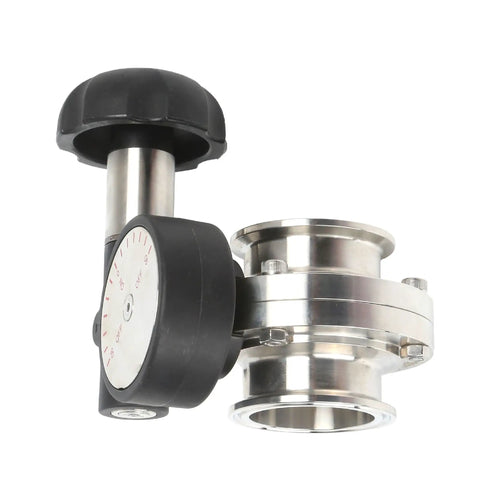 2 Inch Tri Clamp Sanitary Butterfly Valve With SS304 Stainless Body And EPDM Seal Micro Metric Handle Pneumatic Actuator