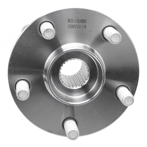 Front view of Front Wheel Bearing Hub Assembly For Toyota Prius 2004 To 2009, 5 Lug, 4 Bolt Square Flange, Non ABS