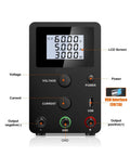 Dope Lab Bench Power Supply 30V 10A 300W With LCD 4 Digit Display Dual Knob Voltage Regulator Switching DC Supply USB 5V 2A Charge Port Smart Cooling Fan Ideal For PCB Repair And Prototyping showing LCD screen, voltage and current knobs, USB port, and output terminals