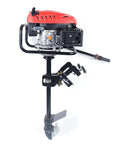 Side view of Powerful 6HP 170cc Gas Outboard Motor With Air Cooling CDI System for inflatable boats and canoes.