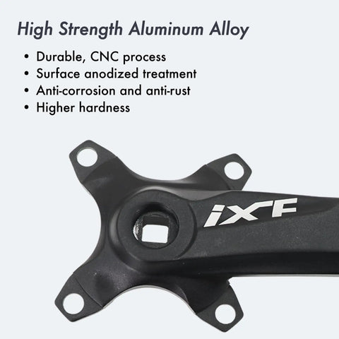 MTB Crankset 104 BCD Square Tapered 32 34 36 38T Chainring Options 170mm Or 175mm Arm Length Aluminum Black Red