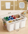 Clear 17 Qt Plastic Storage Bins With Lids, Multipurpose Stackable Organizer Boxes For Tools, Crafts, Crayons, Beads, And Office Supplies, Removable Dividers For Custom Sorting, Easy Access Transparent Storage Containers
