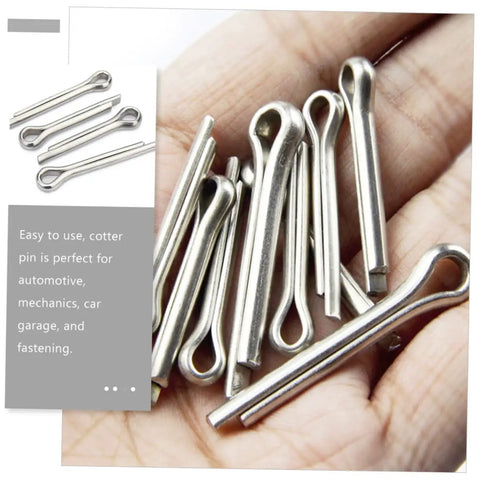 304 Stainless Steel Roll Pin Set 220 Piece Cotter Pin Assortment Kit For Cars Trucks And Small Engines Lower Parts Hardware DIY Friendly Ride Ready Easy Install Durable Automotive Hairpins And Springs, stainless cotter pins in hand
