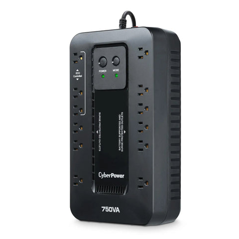Ecologic 750VA 450W Battery Backup UPS With 12 Outlets, Six Battery Backup And Six Surge Protected Eco Mode Power Saver, Compact Uninterruptible Power Supply TAA Certified