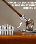 Close-up of 20 Piece Single Shank Ball Set Stainless Steel Swage Fittings for Cable and Wire Rope in Gym Setup in use