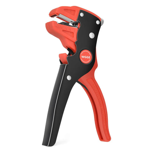 Two In One Wire Stripper And Cutter For 10-24 AWG Cables Adjustable With Auto Return Spring featured in a vertical position.