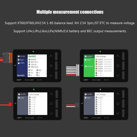Smart Battery Checker ICC2010 For RC Folks, BattGO ready displays multiple XT60i measurements and parameters on screen