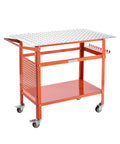 Built Like A Tank Steel Welding Workbench 40 By 24 Inches Handling 800 Lbs Rolling Shop Cart with perforated steel top.