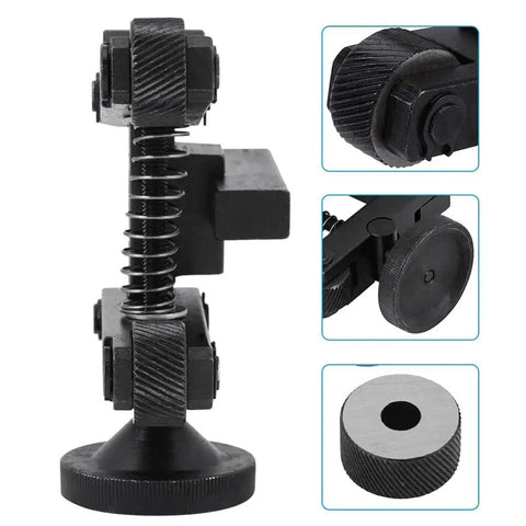 Mini Lathe Knurling Tool Holder With Adjustable Shank And Wheel Kit, showing 45 steel body, CR15 wheels, detailed close-ups