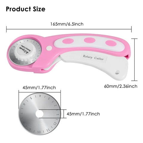 45mm Rotary Cutter Set With 5 Extra Blades For Fabric Leather Crafting Sewing And Quilting Ergonomic Grip For Crisp Clean Cuts