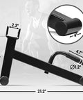 Side view of Beefy Heavy Duty Deadlift Jack Barbell Stand For Easy Plate Loading And Unloading, black stainless steel finish.