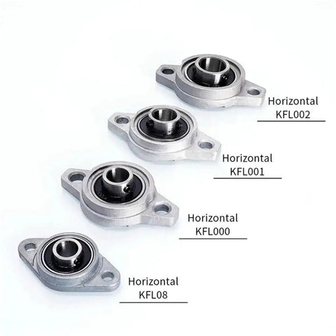 High Performance 4 Pack Zinc Alloy Pillow Block Bearings Self Aligning For Linear Shafts 8mm To 25mm Set Screw Locking Mounting Perfect For Garage Shops And Factory Machines Where You Need Smooth Rotation And Strong Support Zero Drama Hassle Free. Horizontal zinc alloy pillow block bearings KFL000-KFL002