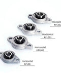 Dope 4 Pack Pillow Block Bearing Kit Featuring KFL08 And KFL Models From 8MM Through 25MM Zinc Alloy Construction With Built In Self Aligning Unit For Super Slick Rotational Motion On Matched Linear Shaft Systems Doing Real Good Work Right Now, horizontal KFL bearings
