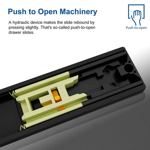 Heavy Duty 22 Inch Push To Open Drawer Slides For Handleless Cabinets, Full Extension Ball Bearing Glides, Slick Side Mount Hardware, Built Tough Rig For Smooth Kitchen And Closet Upgrade