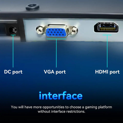 Back view showing ports of 22 Inch FHD IPS Monitor With 75 Hz Refresh Rate AMD FreeSync Stunning 99 Percent sRGB And Ninety Percent DCI P3
