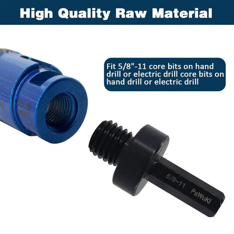 Close-up of 3/8 Inch Hex Shank To 5/8-11 Male Arbor Adapter For Core Drill Bits And Diamond Hole Saw Attachments